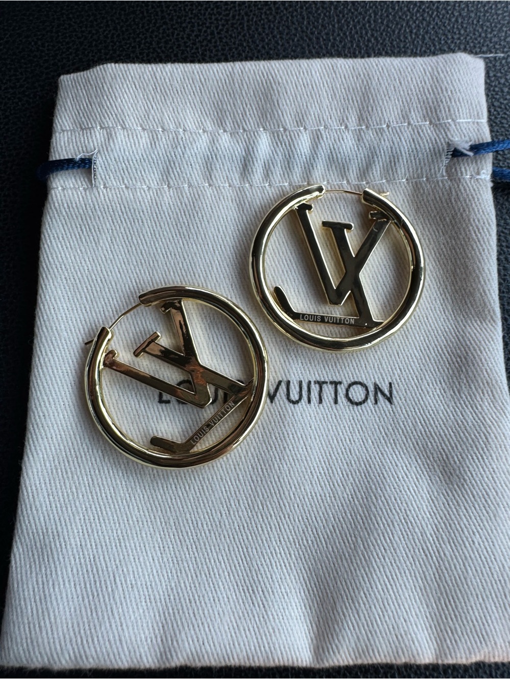 Louis Vuitton Gold LV Circle Hoop Earrings